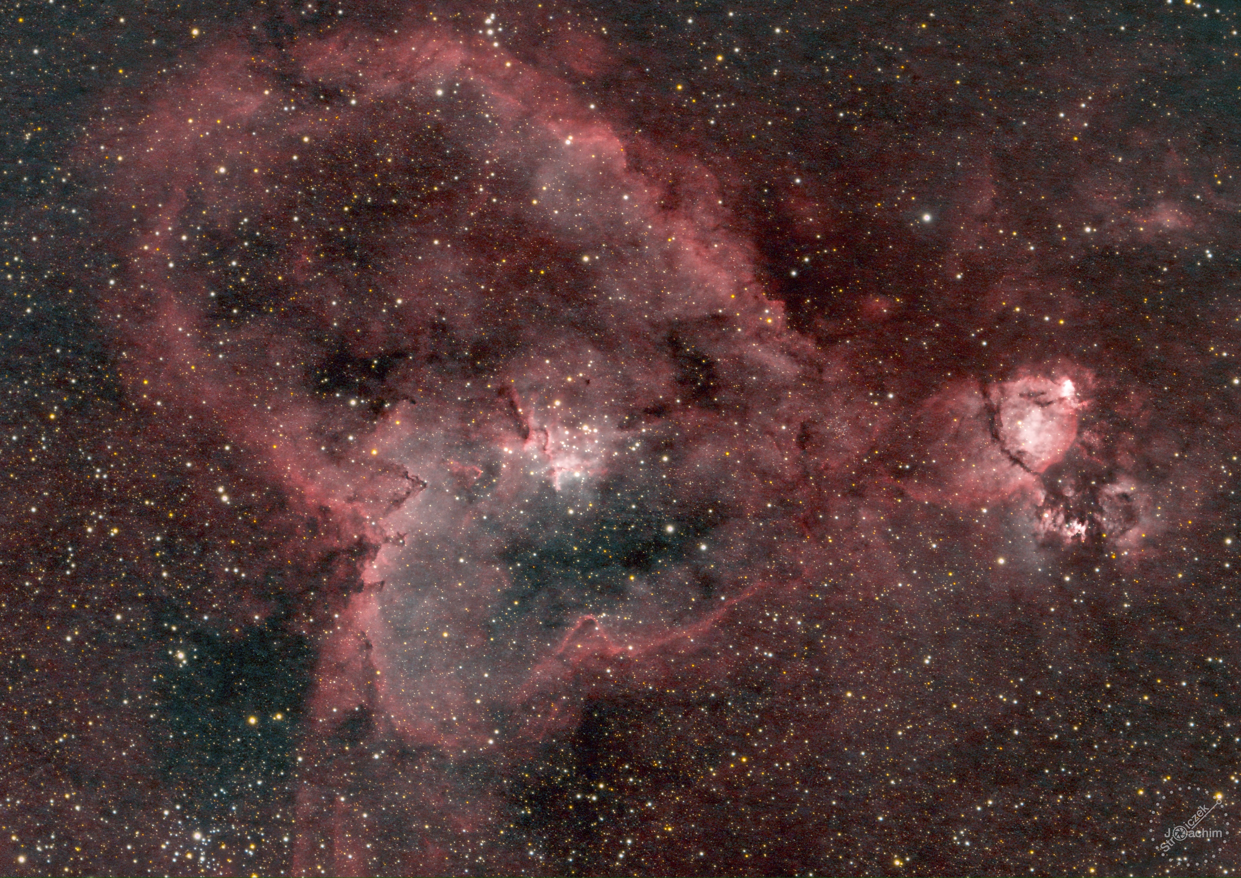 IC 1805 Herznebel | 16.4 - 18.4.2022 | Canon 200D | Sharpstar 76 | 132x300s Ha/OIII + 50x180s RGB (13,5 Std.)