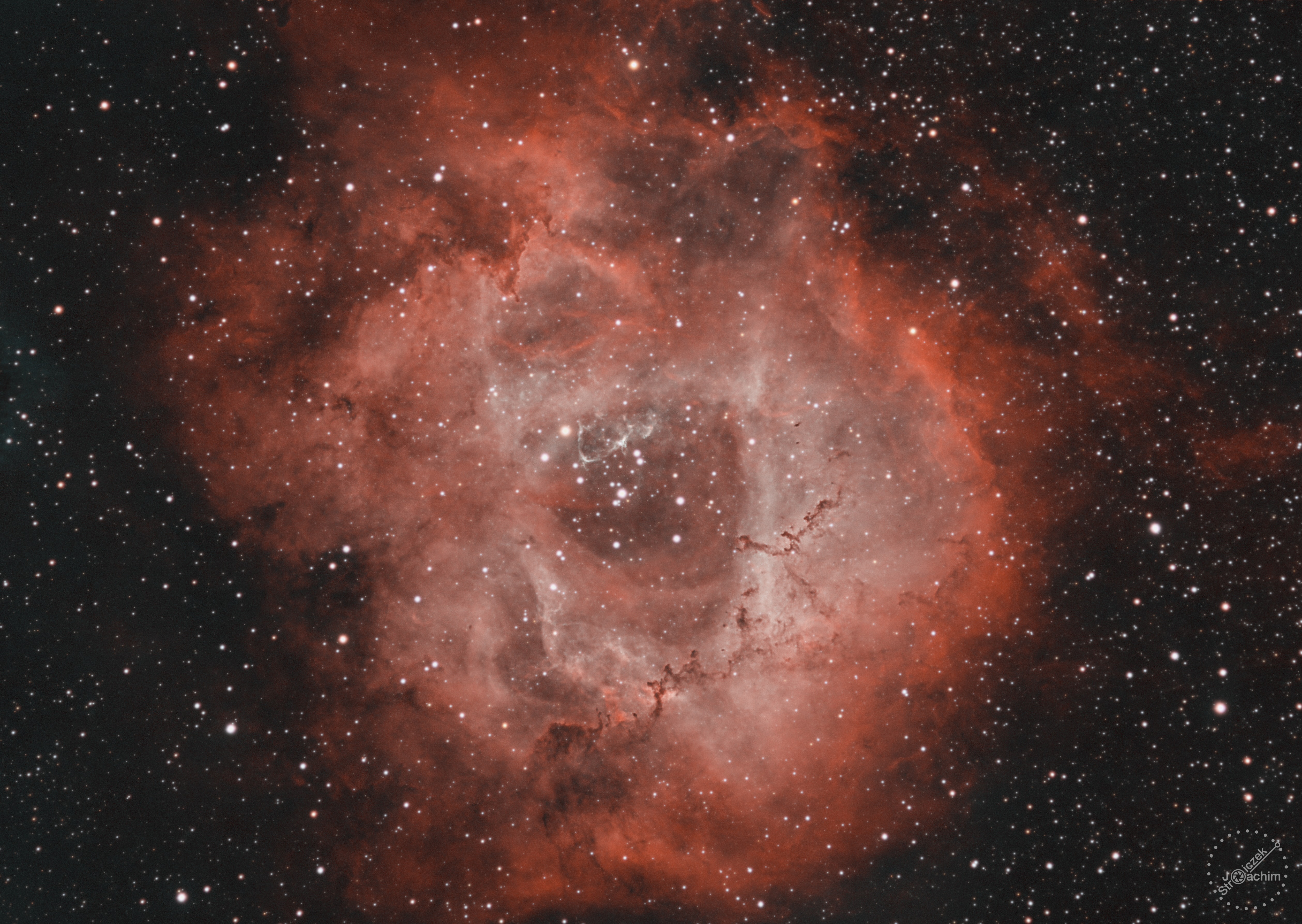 NGC2237 Rosettennebel | 10.1.2024 | ASI183GT | Sharpstar 76 | 10x180 R+G+B 64x300 Ha 14x300 OIII (8,0 Std.)