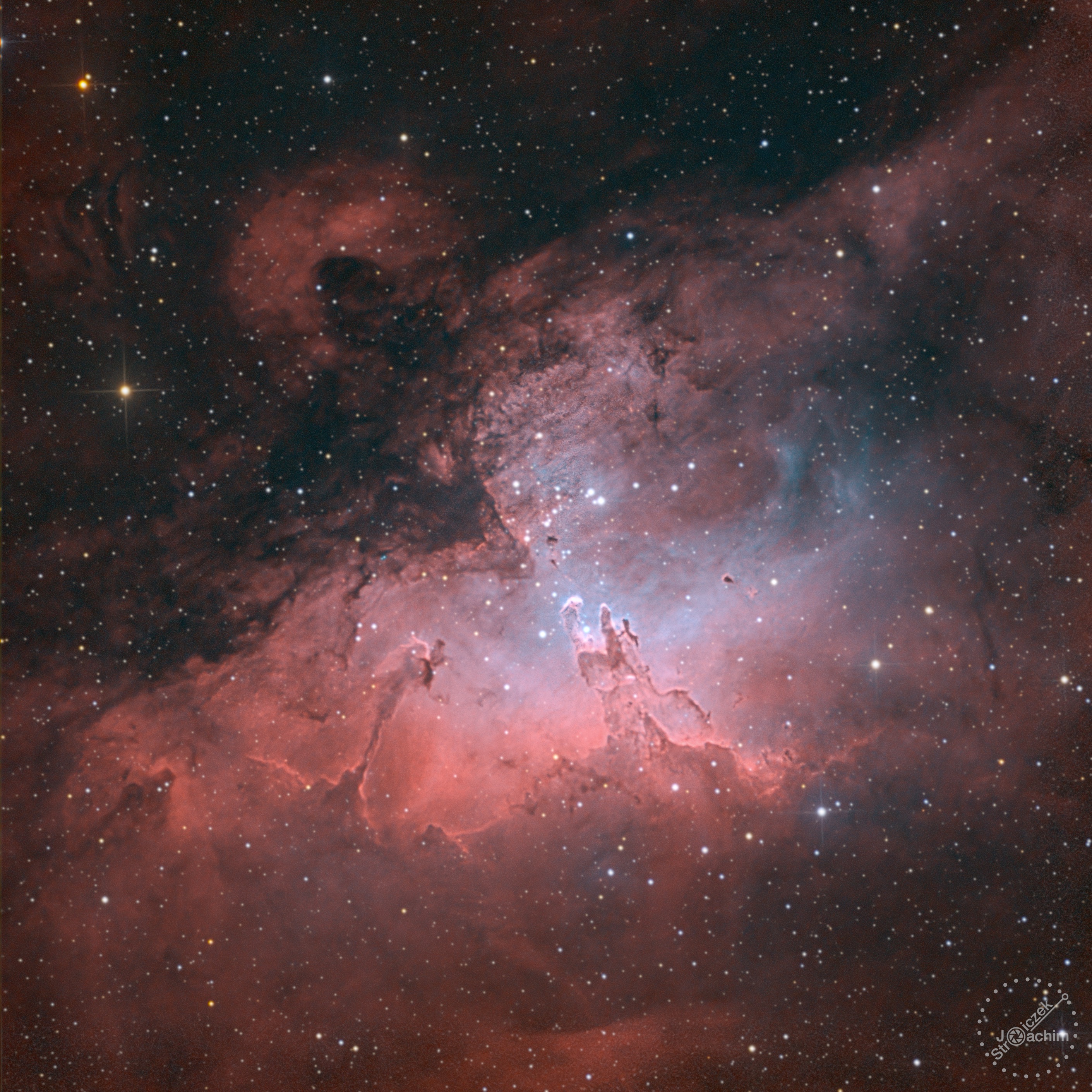Pillars of creation (M 16) | 25-27.5.2023 | ASI533 | Celestron C8N |  60x180s RGB + 20x300 dual narrow band (4,5 Std.)
