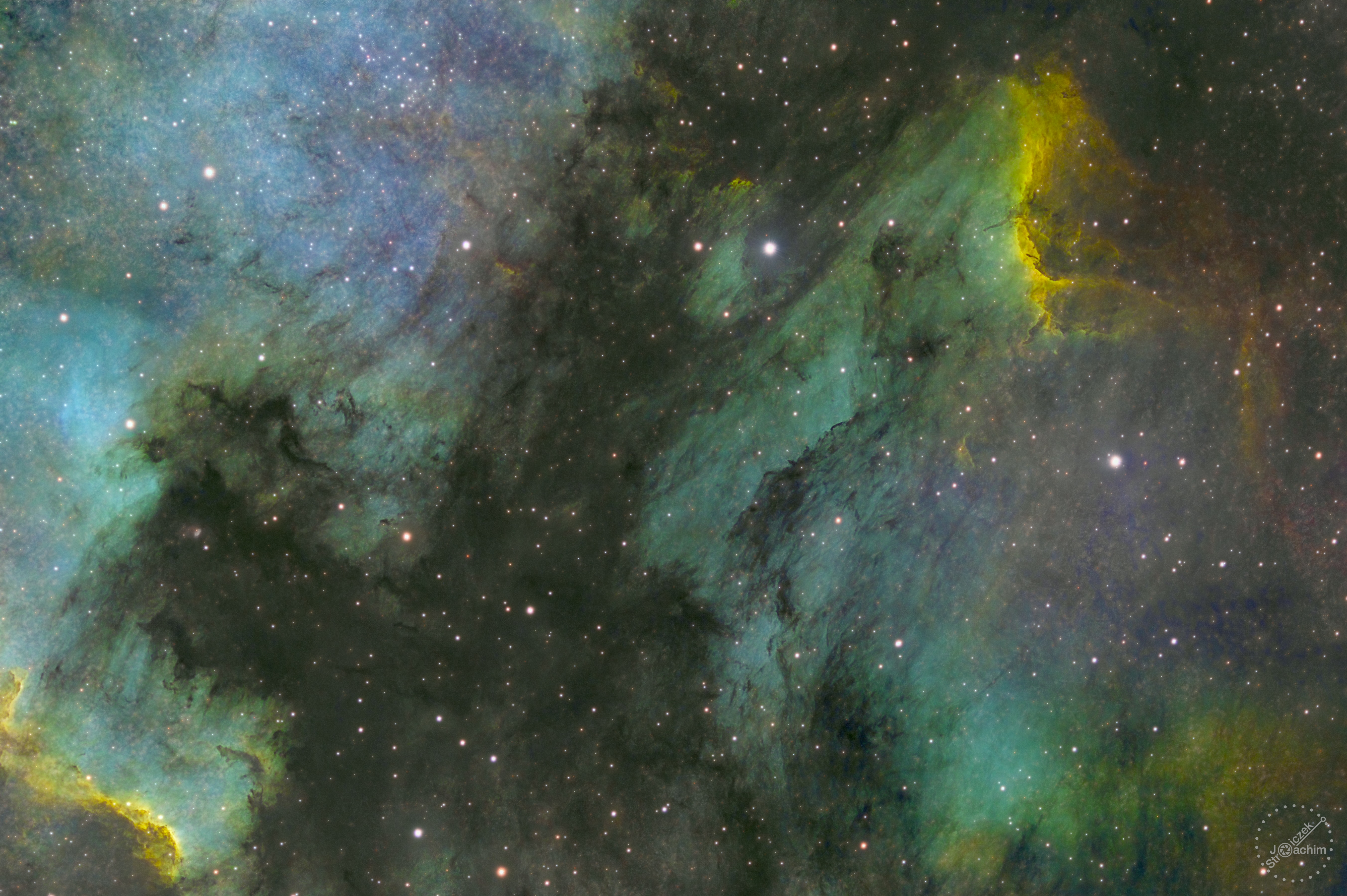 NGC 7000+IC5070 | 23.8.2023 | ASI183GT | Sharpstar 76 |  60x120 L + 15x120s jeweils RGB + 70x180s Ha + 35x180s OIII + 30x180s SII  (10,2 Std.)