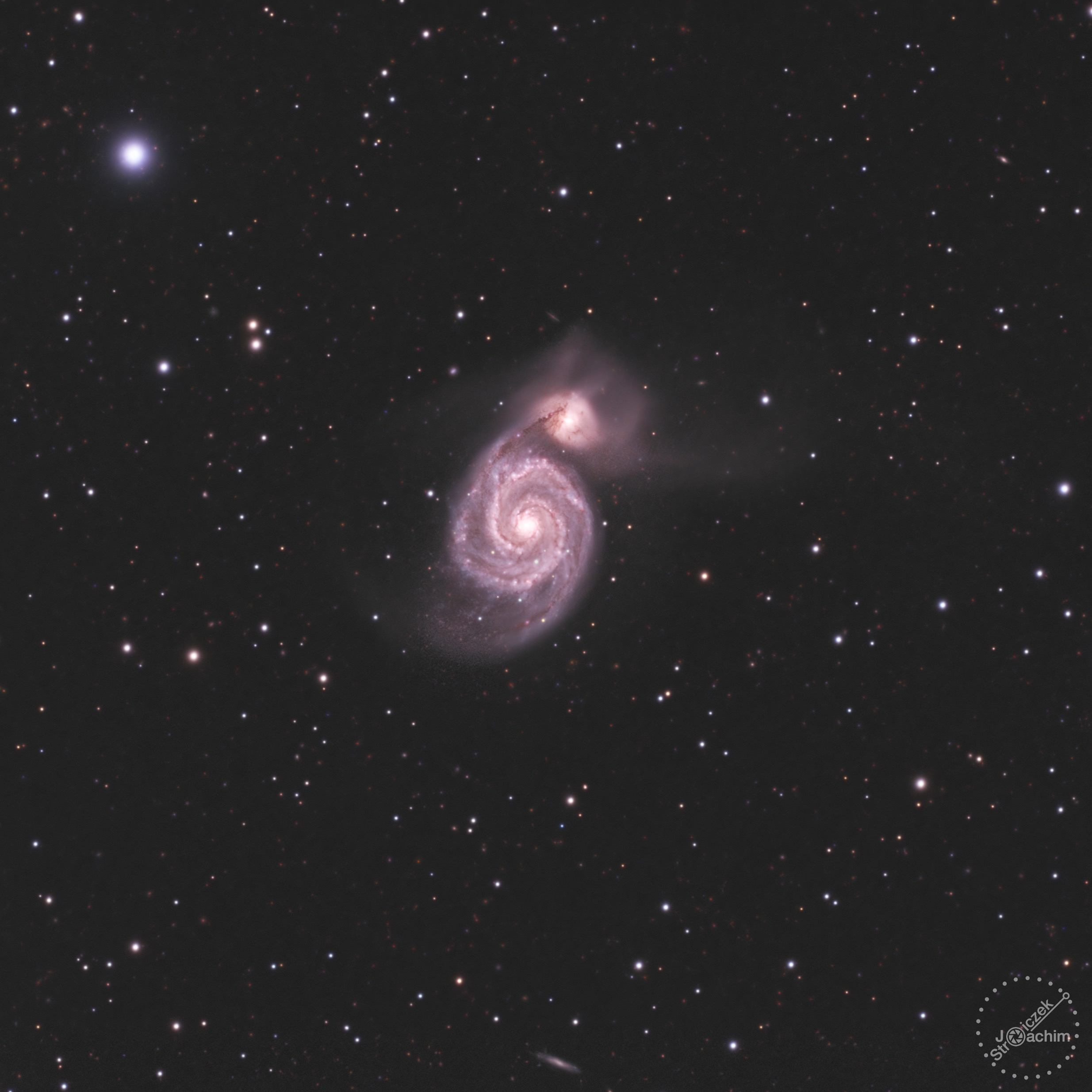 M51 | 18.3.2025 | ASI533 | ZWO FF107 | 358x180 RGB 11x300 Dual-Narrow-Band (18,8 Std.)